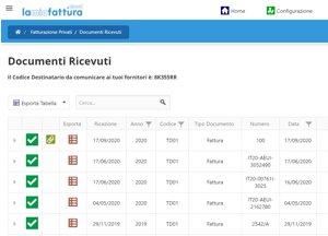 trattamento completo delle fatture elettroniche ricevute